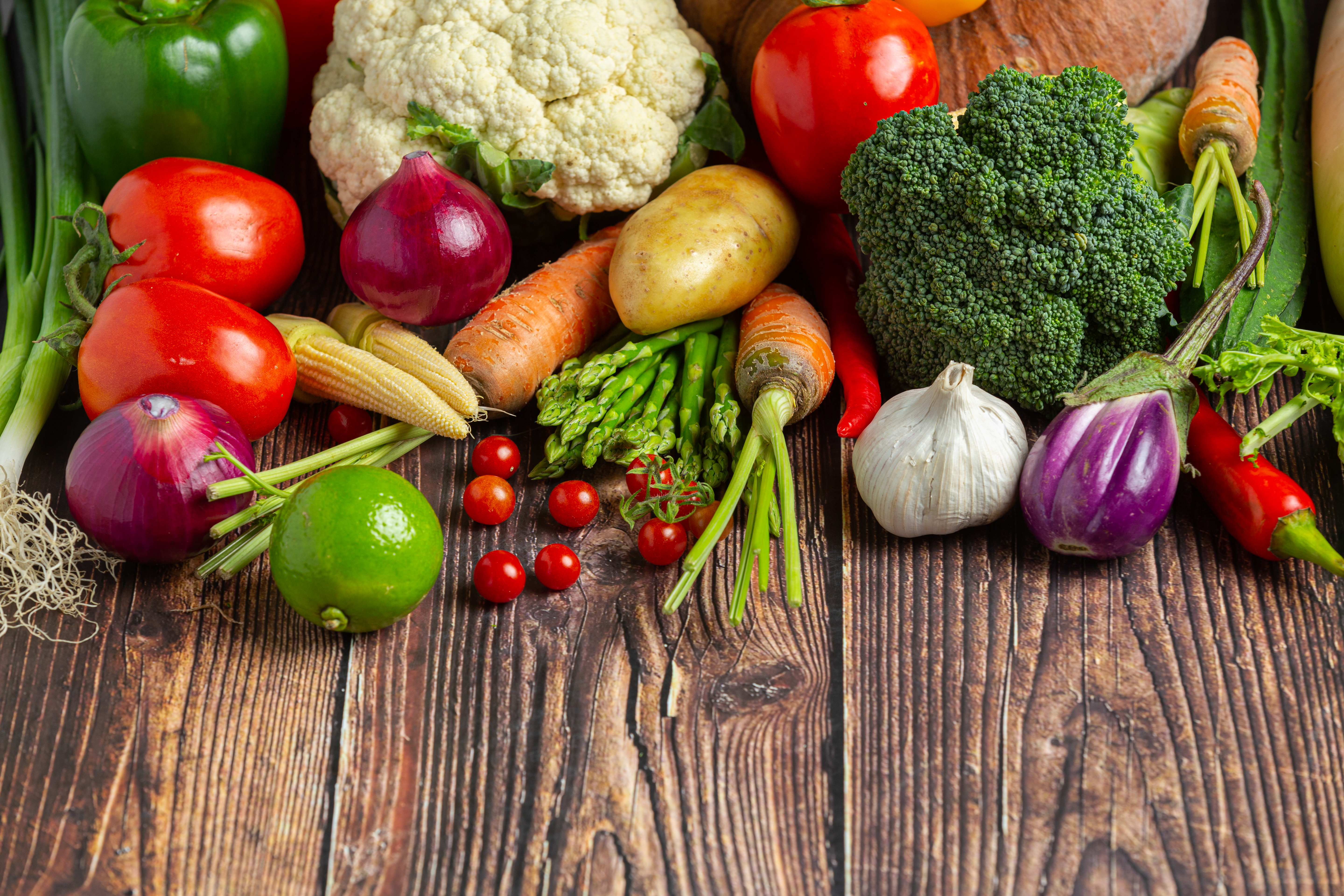 Healthy Vegetables Wooden Table